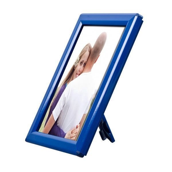 M&T Displays Opti Frame 5 in. X 7 in. Poster Size 0.55 in. Blue RAL 5002 Profile, Mitred Corner, w/Back Support UCP145L157x2990 - main